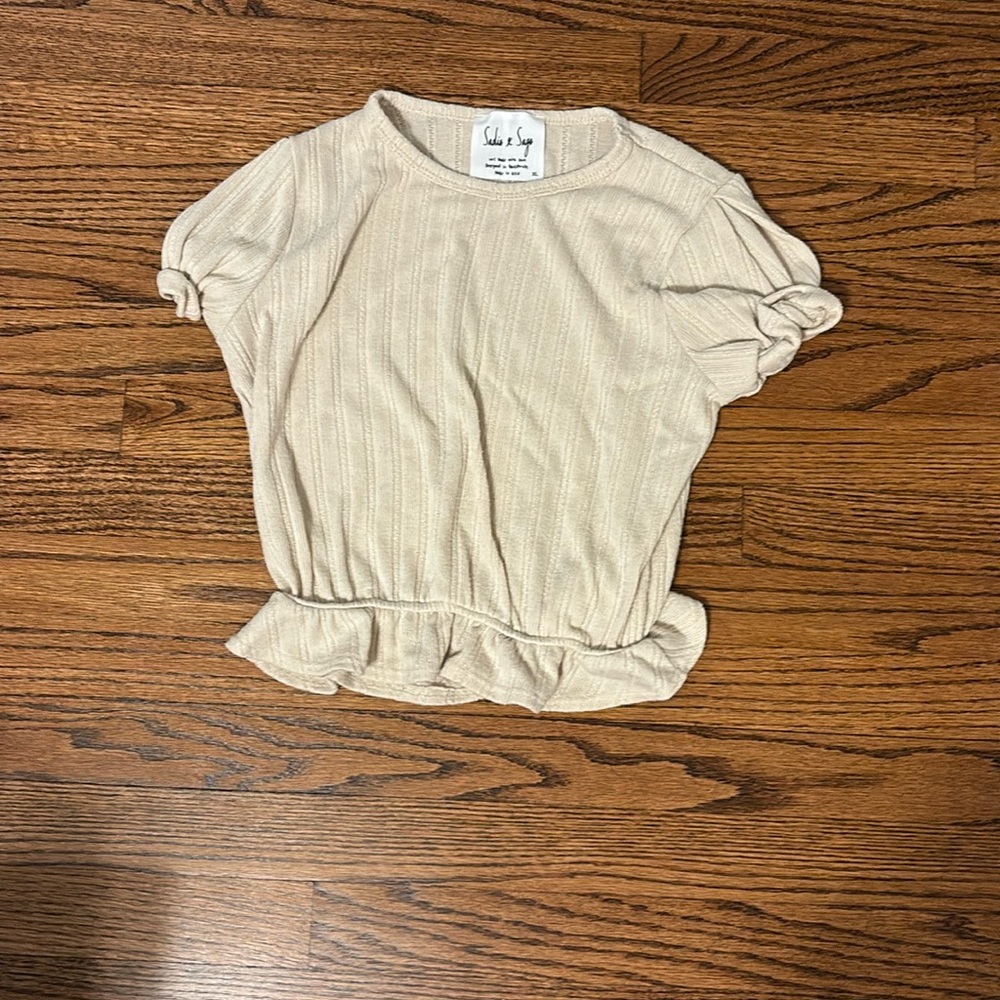 Beige Cropped Going Out Top